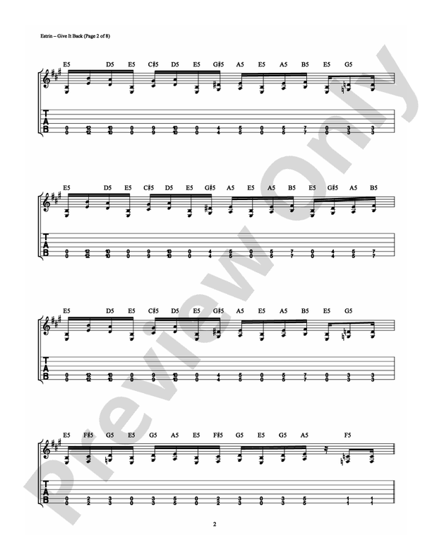 Give It Back - Guitar TAB (Digital Download)