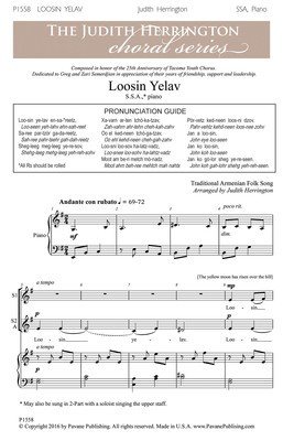 Loosin Yelav - SSA Judith Herrington Pavane Publishing Octavo