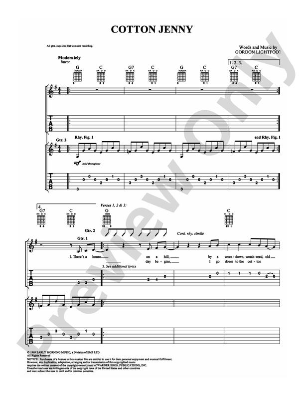 Cotton Jenny - Easy Guitar (Digital Download)
