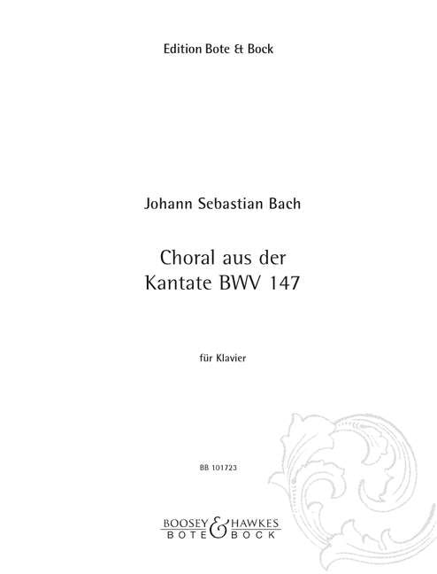 Bach - Chorale from Cantata "Jesu Joy of Man's Desiring" - Piano Solo Bote & Bock M202500934