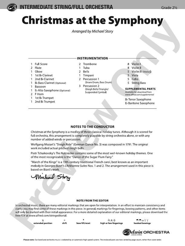Christmas at the Symphony – Full Orchestra Conductor Score & Parts (Digital Download)