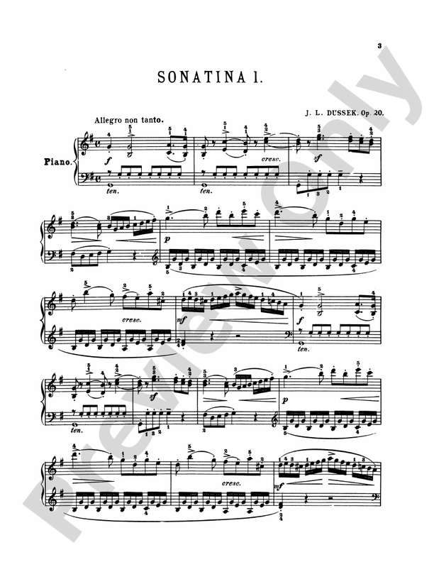 Dussek - Sonatinas, Op. 20 - Piano Solo (Digital Download)