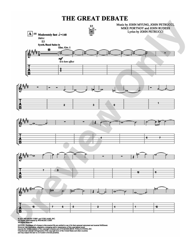 The Great Debate - Guitar TAB (Digital Download)