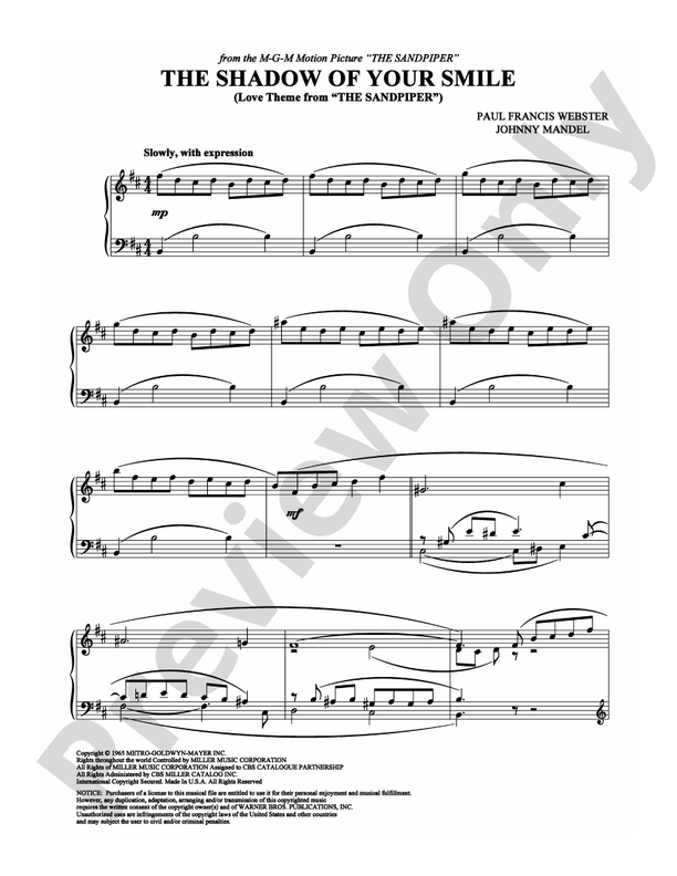 The Shadow Of Your Smile - Piano (Digital Download)