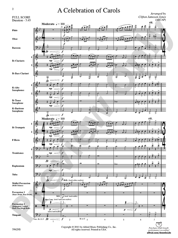 A Celebration of Carols - Concert Band Conductor Score & Parts (Digital Download)