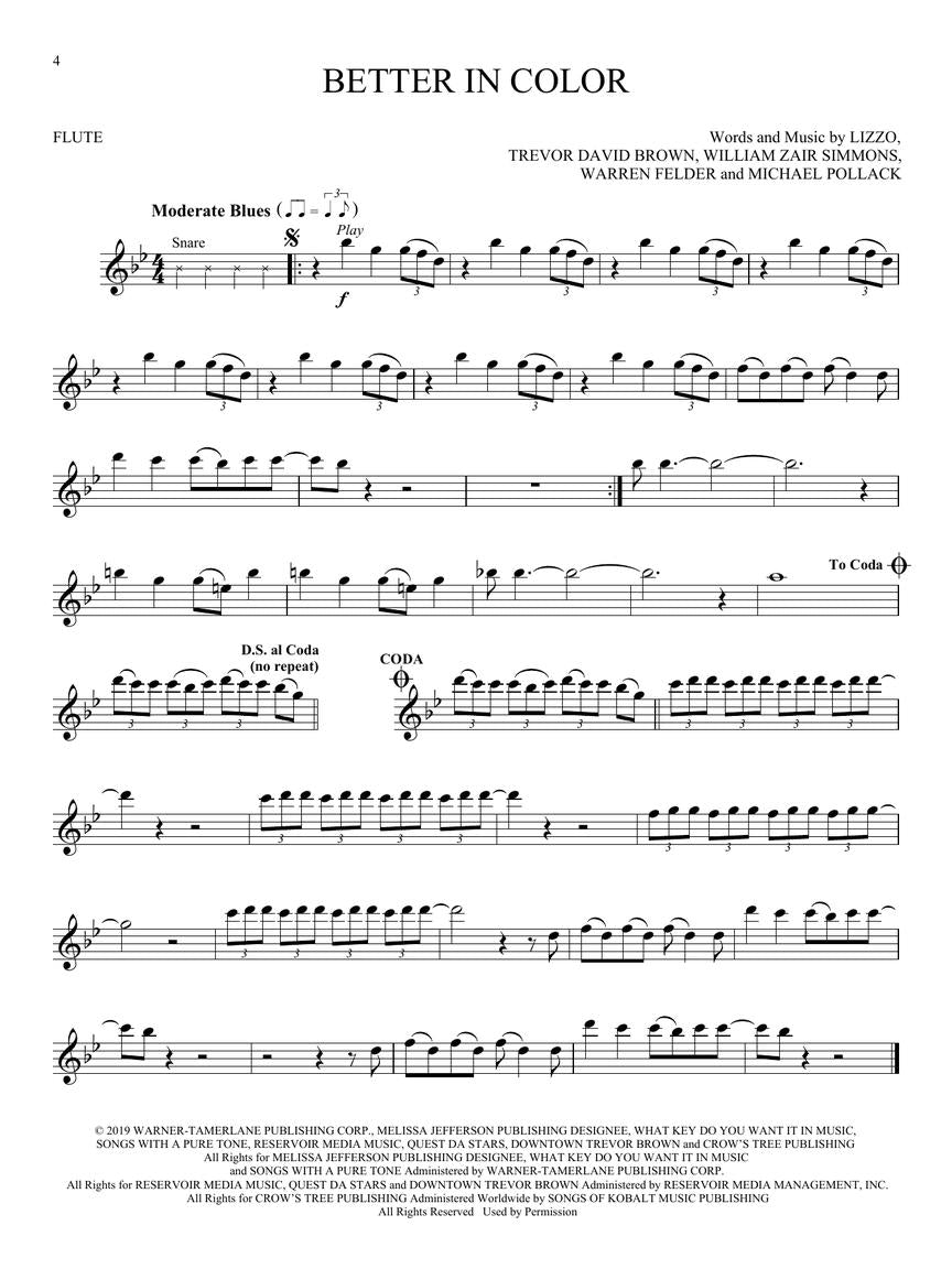 Lizzo - Cuz I Love You - Flute/Audio Access Online Hal Leonard 327753