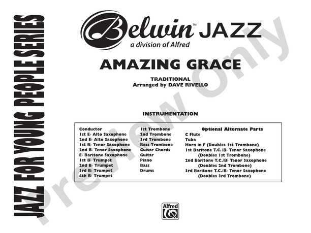 Amazing Grace - Jazz Ensemble Conductor Score & Parts(Digital Download)