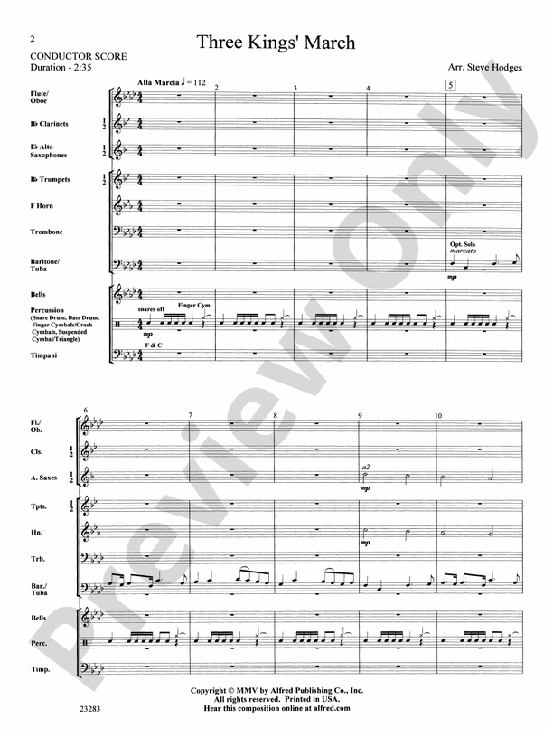 Three Kings' March - Concert Band Conductor Score & Parts (Digital Download)