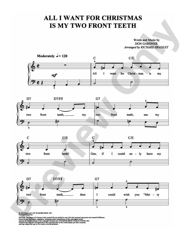 All I Want for Christmas Is My Two Front Teeth - DSM-PS-0008565 - Easy Piano (Digital Download)
