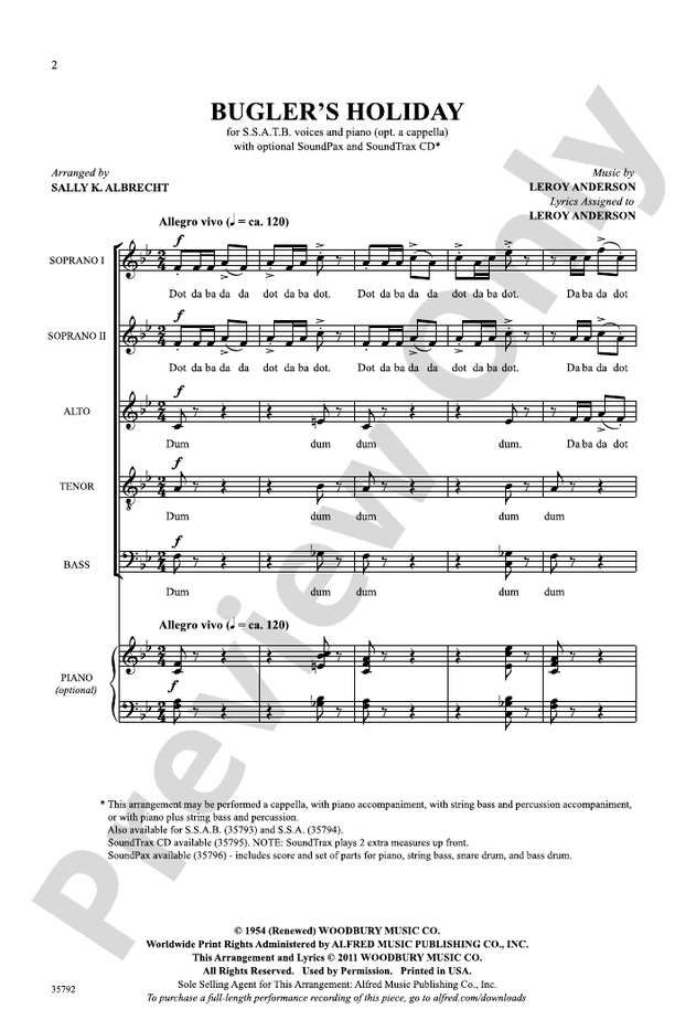 Bugler's Holiday – SSATB Choral Octavo (Digital Download)