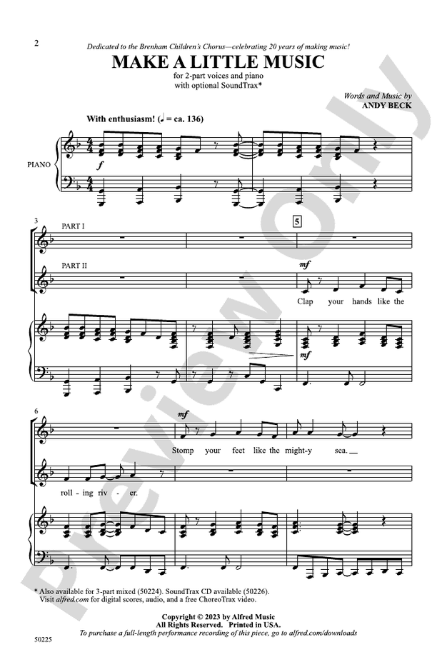 Make a Little Music - 2 Part Treble Choral Octavo (Digital Download)