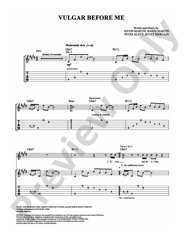 Vulgar Before Me - Guitar TAB (Digital Download)