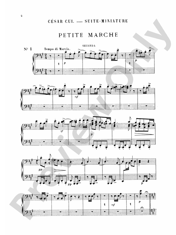 Cui - Suite Miniature - 1 Piano, 4 Hands (Digital Download)