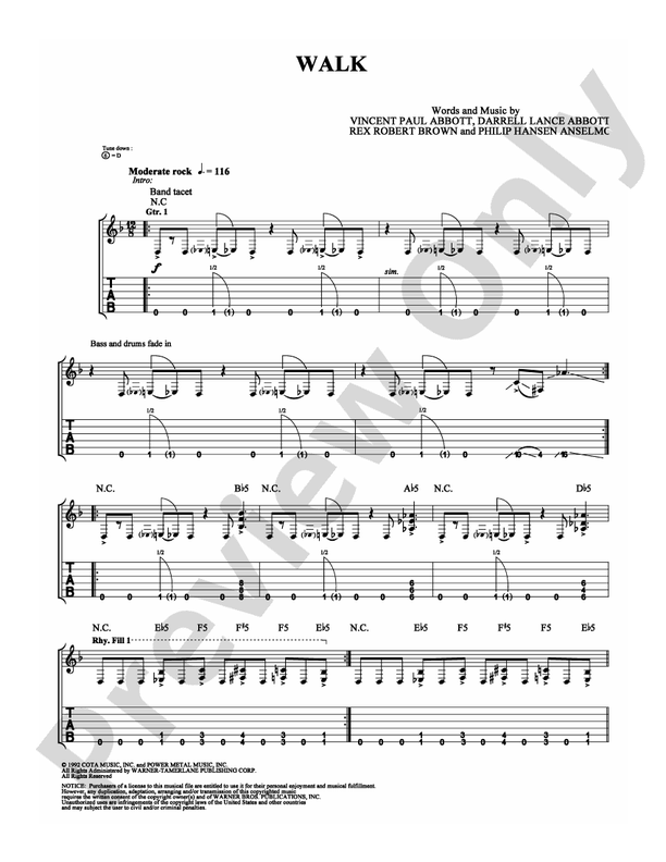 Walk - Guitar TAB (Digital Download)