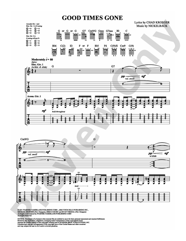 Good Times Gone - Guitar TAB (Digital Download)
