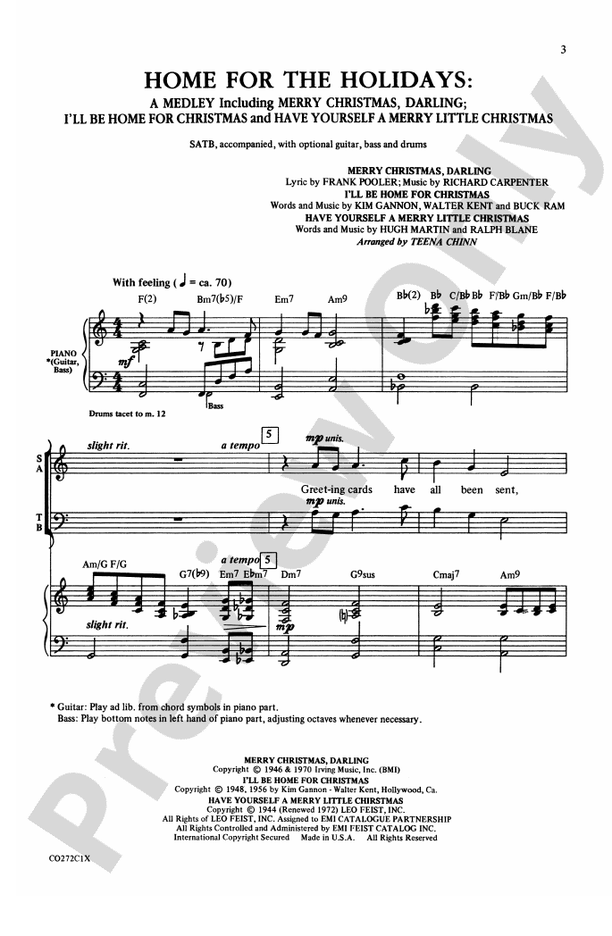 Home for the Holidays (A Medley) – SATB (Digital Download)