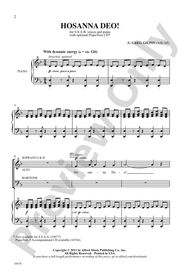 Hosanna Deo! – SSAB Choral Octavo (Digital Download)