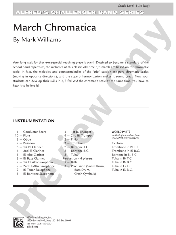 March Chromatica - Concert Band Conductor Score & Parts (Digital Download)