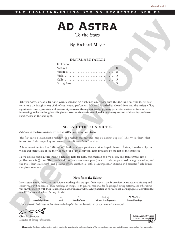 Ad Astra - String Orchestra Conductor Score & Parts (Digital Download)