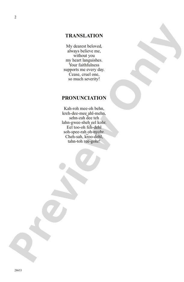 Caro Mio Ben – 3-Part Mixed Choral Octavo (Digital Download)