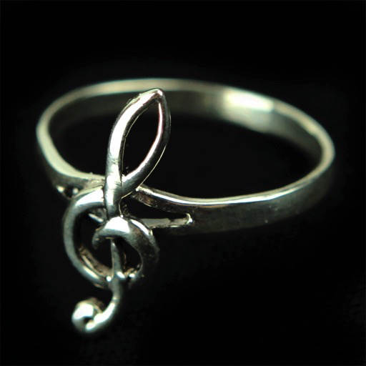 Treble Clef Ring Sterling Silver Size 10