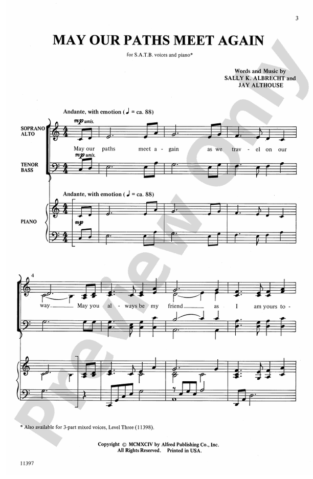 May Our Paths Meet Again – SATB Choral Octavo (Digital Download)