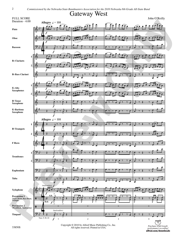 Gateway West - Concert Band Conductor Score & Parts (Digital Download)