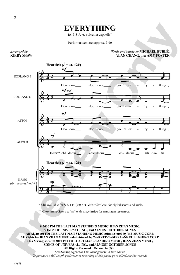 Everything - SSAA, a cappella Choral Octavo (Digital Download)