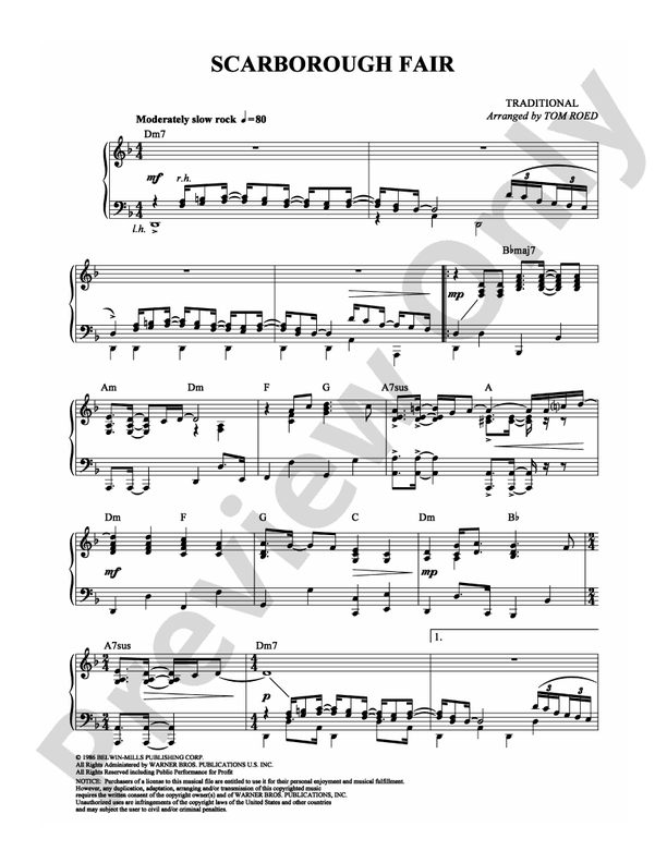 Scarborough Fair - Piano (Digital Download)