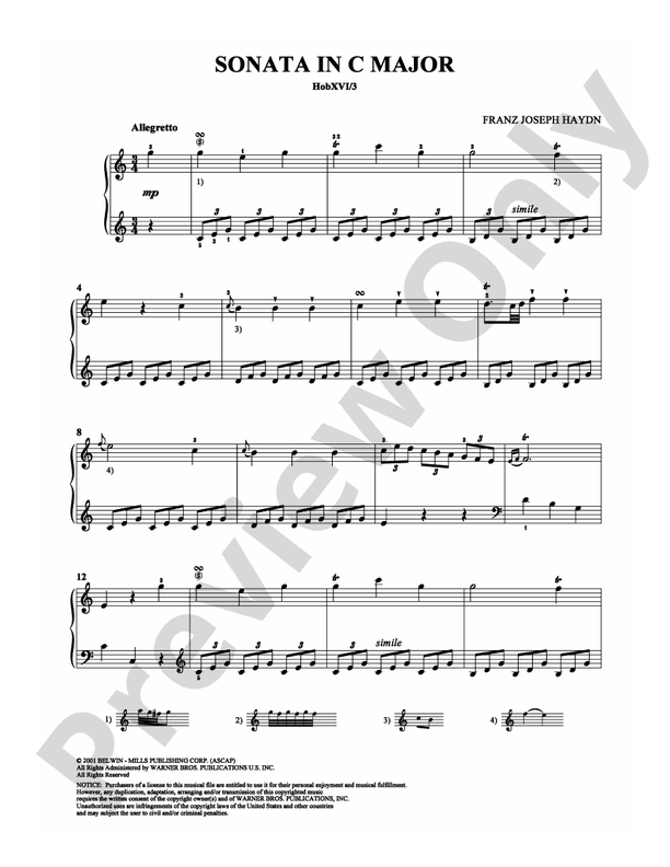 Haydn - Sonata in C Major - Piano (Digital Download)