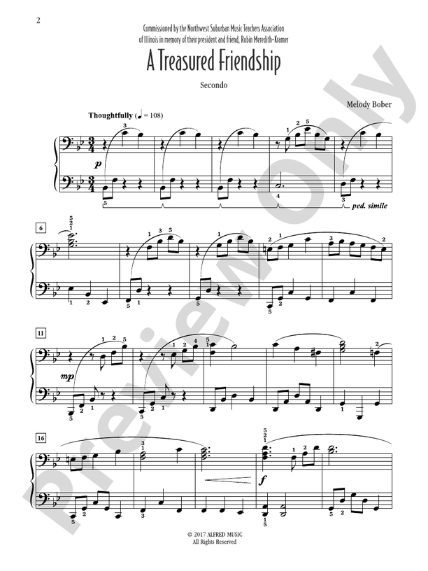 A Treasured Friendship - 1 Piano, 4 Hands (Digital Download)