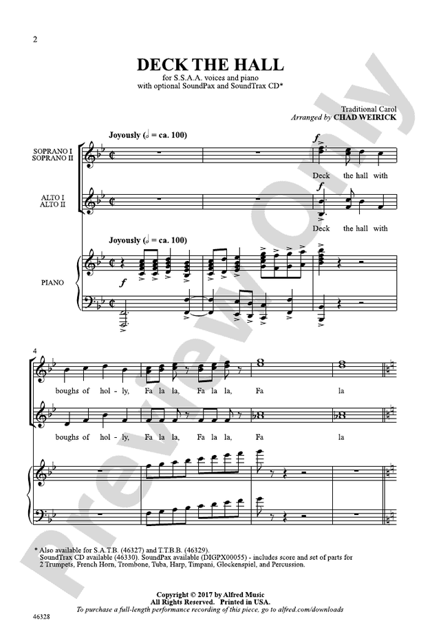 Deck the Hall – SSAA Choral Octavo (Digital Download)