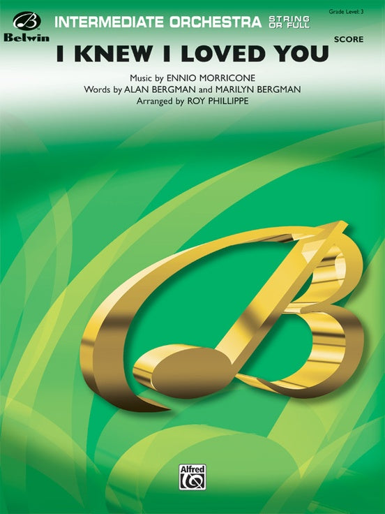 I Knew I Loved You – Full Orchestra Conductor Score & Parts (Digital Download)