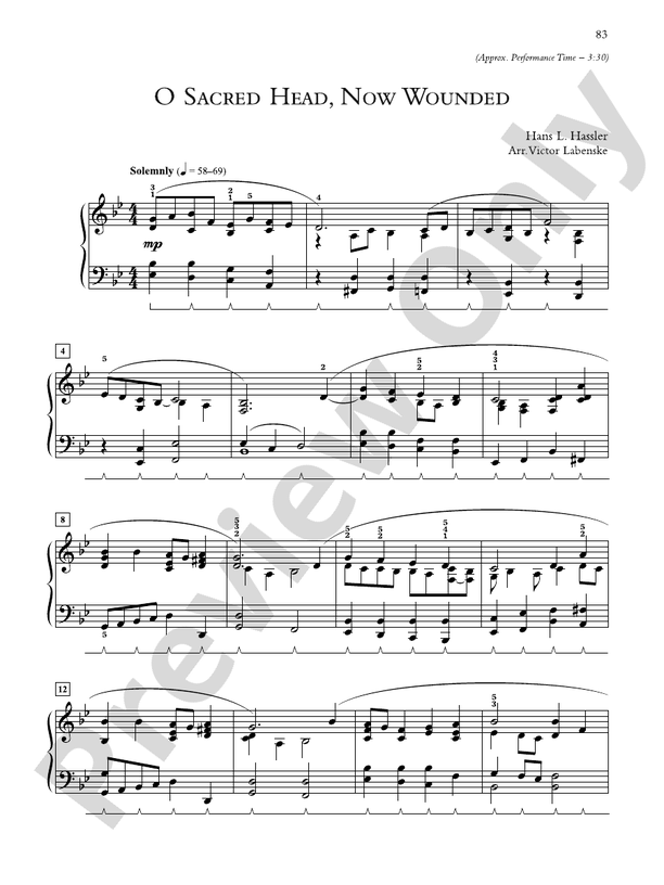 O Gospel/Sacred Head, Now Wounded - Piano Solo (Digital Download)