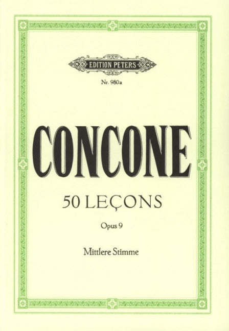 50 Lecons Op 9 for Medium Vce/Pno - Concone Giuseppe - Peters EP980A