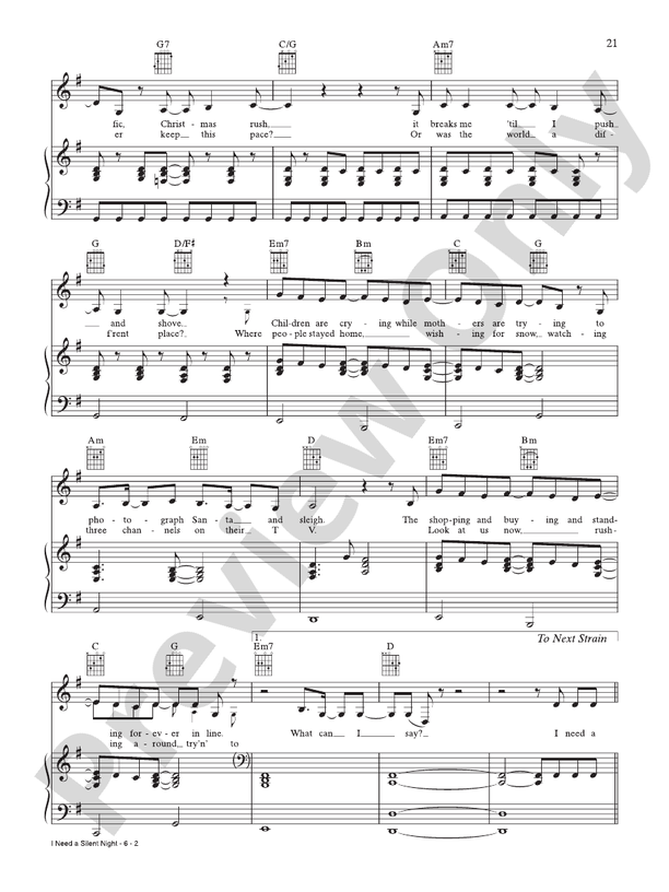 I Need A Silent Night - Amy Grant - PVG (Digital Download)