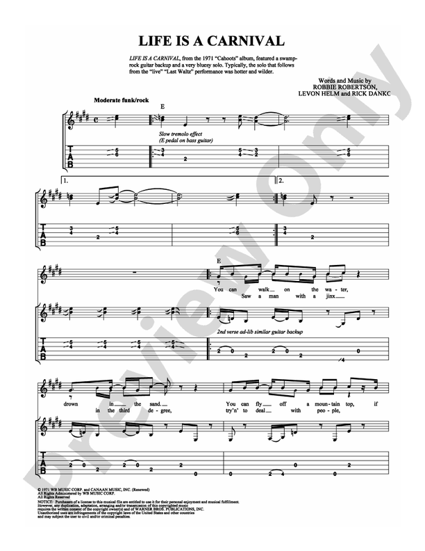 Life is a Carnival - Guitar TAB (Digital Download)
