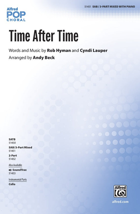 Time After Time - SAB/3 Part Mixed Choral Octavo (Digital Download)