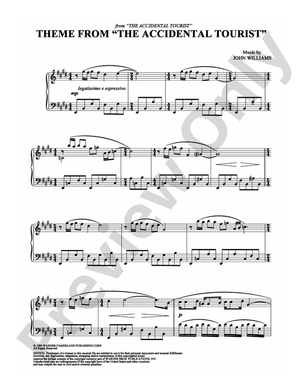 The Accidental Tourist (Main Theme) - Piano (Digital Download)