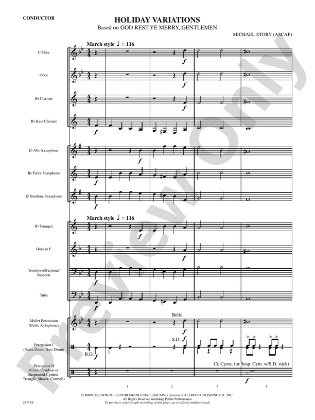 Holidays on Parade - Concert Band Conductor Score & Parts (Digital Download)