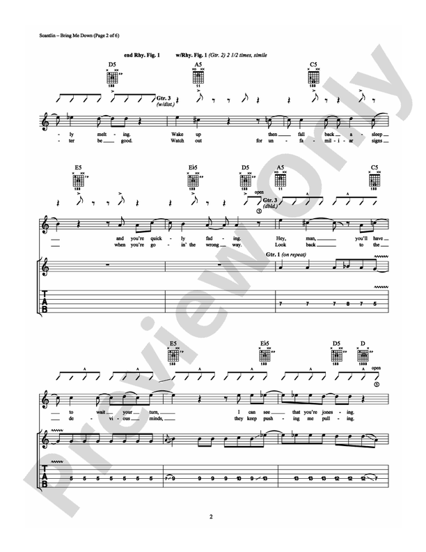 Bring Me Down - Guitar TAB (Digital Download)