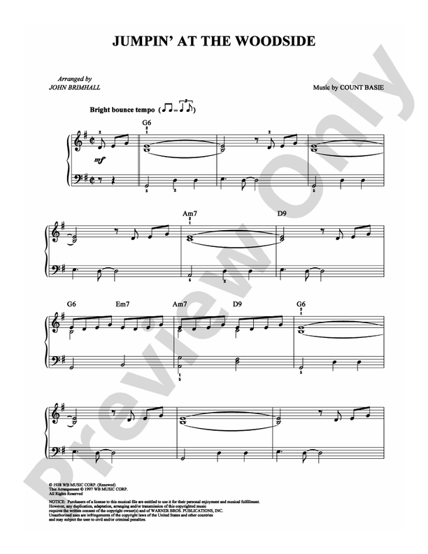 Jumpin' at the Woodside - Arr. John Brimhall - Easy Piano (Digital Download)