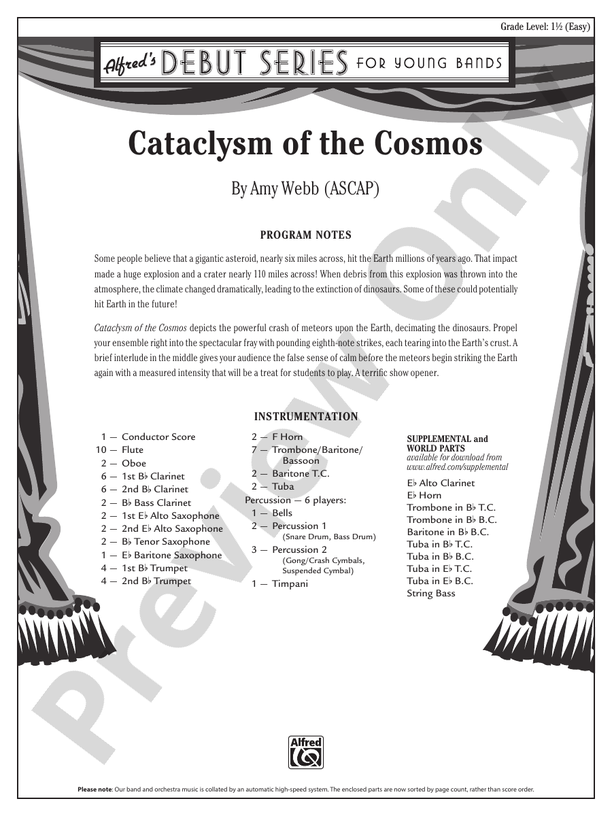 Cataclysm of the Cosmos - Concert Band Conductor Score & Parts (Digital Download)