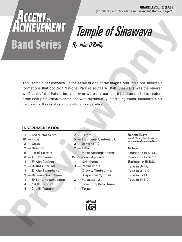 Temple of Sinawava - Concert Band Conductor Score & Parts (Digital Download)