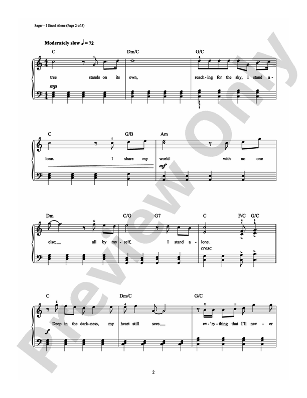 I Stand Alone - Arr. Dan Coates - Easy Piano (Digital Download)