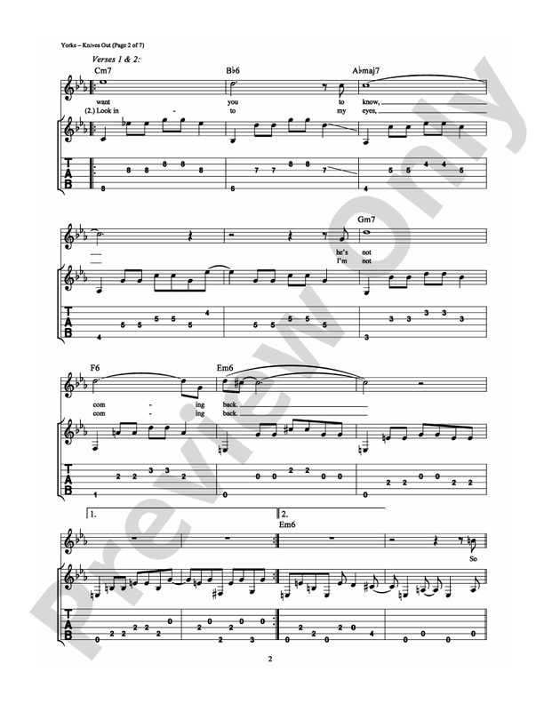 Knives Out - Guitar TAB (Digital Download)