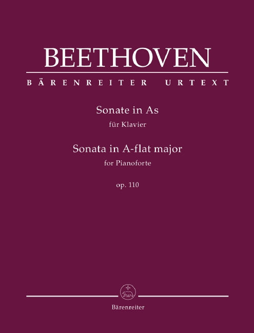 Beethoven Piano Sonata in Ab Major Op 110 - Beethoven Ludwig van Del Mar Jonathan Barenreiter BA11812