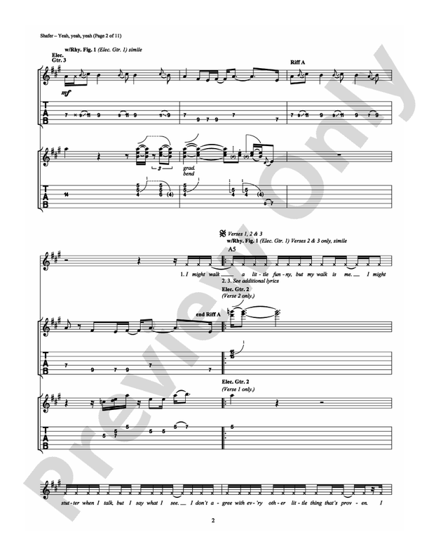 Yeah, Yeah, Yeah - Guitar TAB (Digital Download)