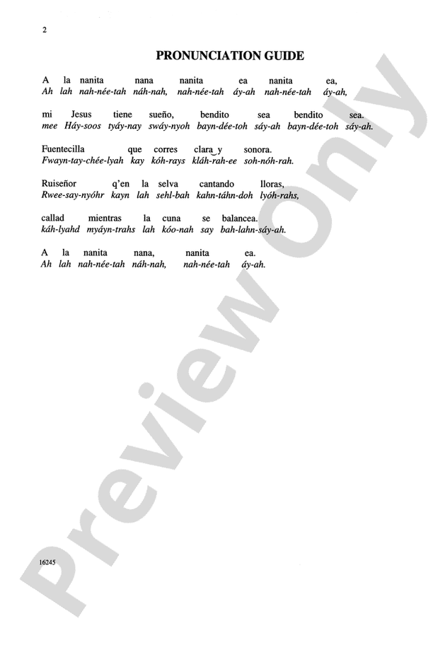 A La Nanita Nana - 2-Part/SSA Choral Octavo (Digital Download)