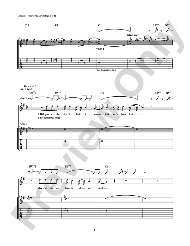 Follow You Down - Guitar TAB (Digital Download)